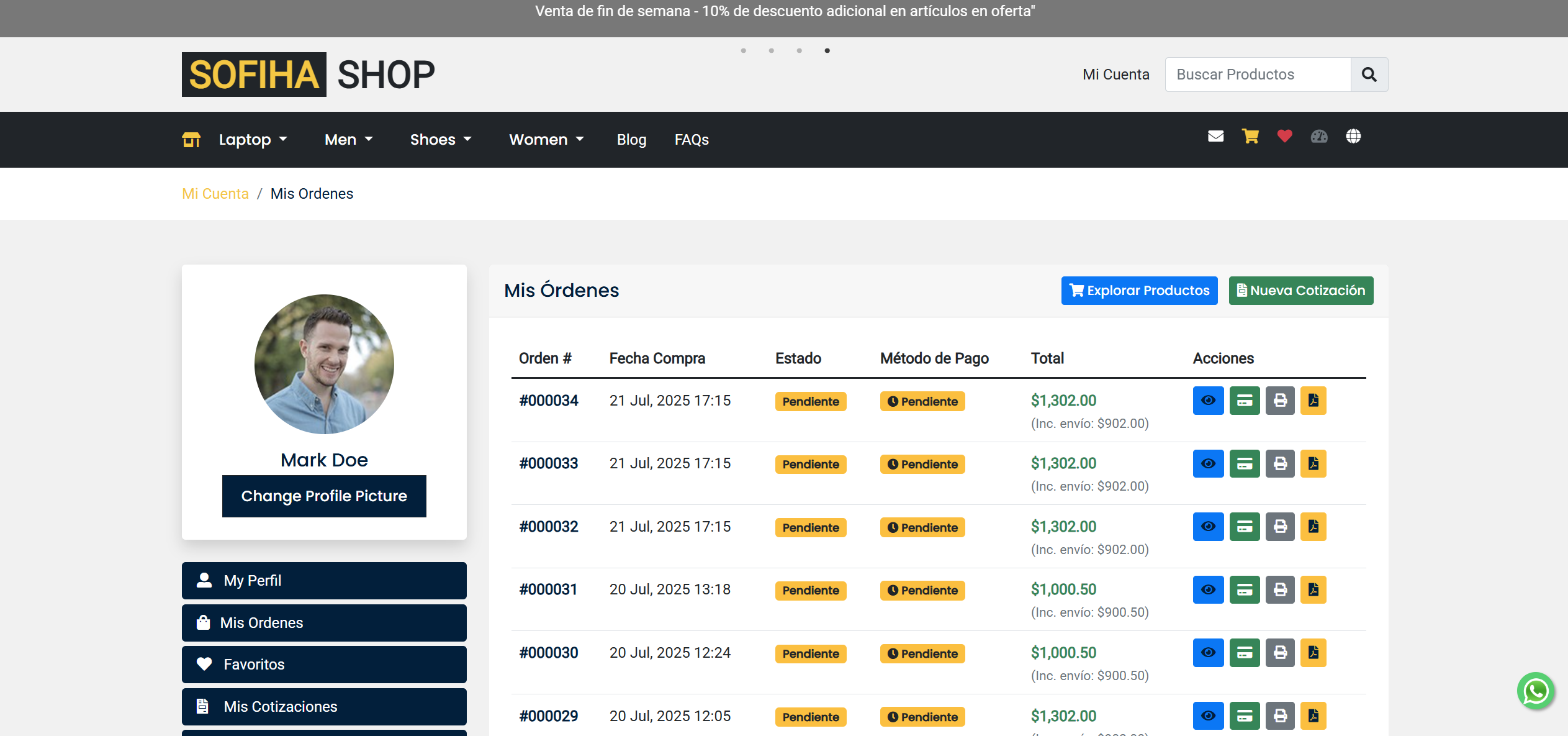 Panel de Usuario - Mis Pedidos